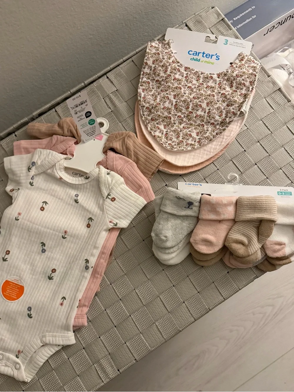 Carter's Newborn Onesies with Bibs and Socks
